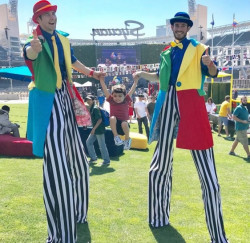 Colorful Circus Stilt Walker